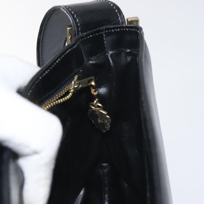 Gucci Vintage Flap Shoulder Bag Leather, BLACK, LEATHER, Shoulder bag