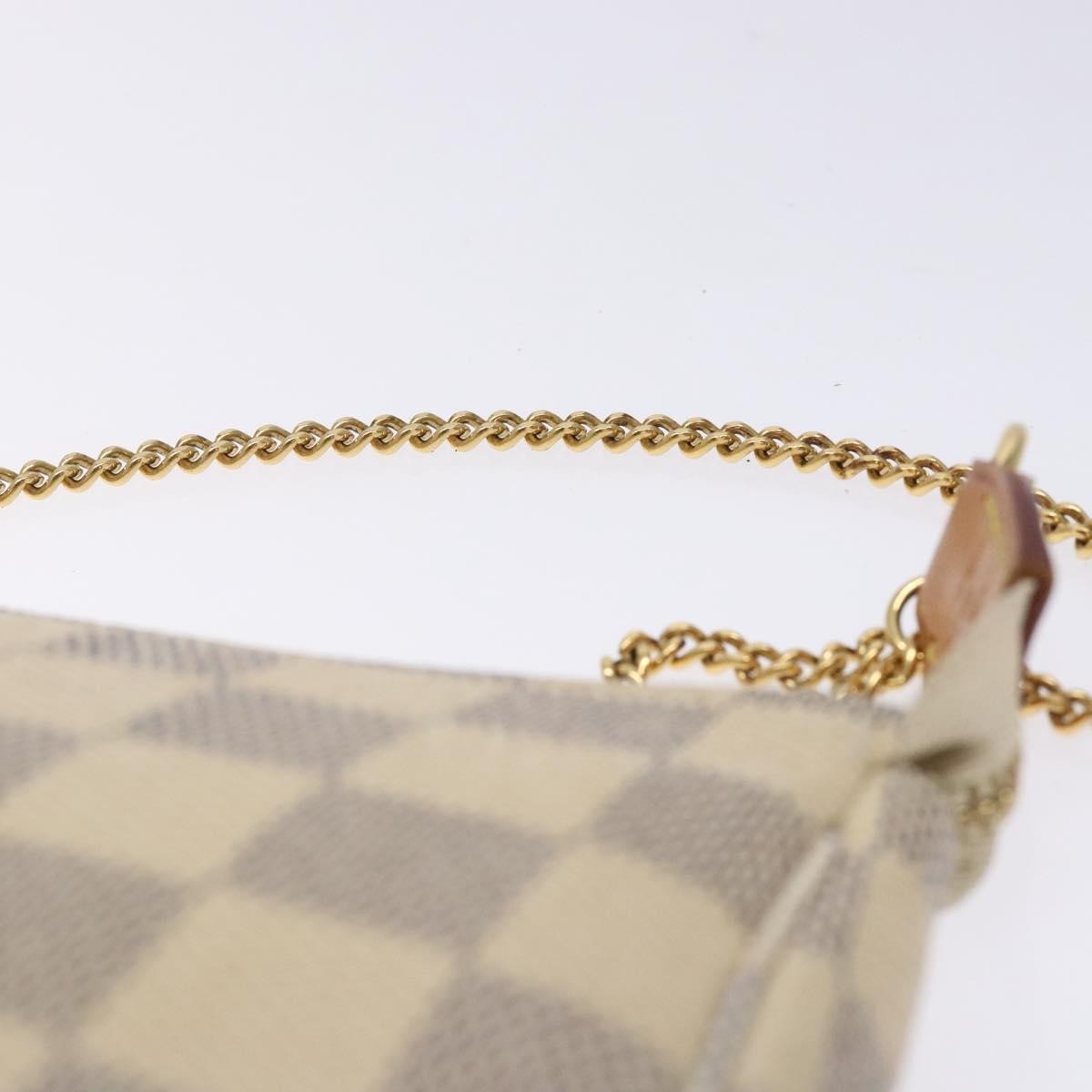 Louis Vuitton Pochette Accessoires Damier, WHITE, CANVAS, Clutche & pouche