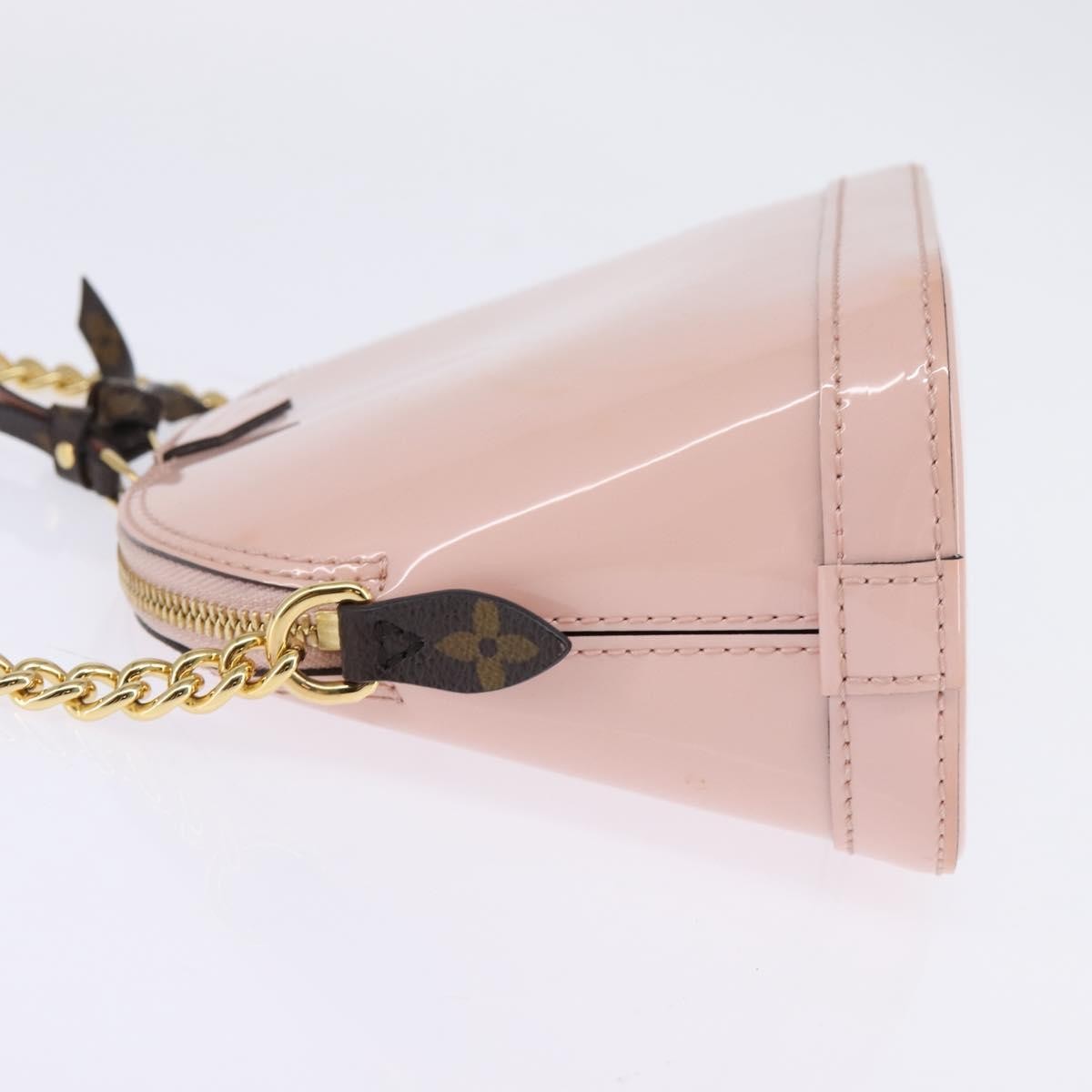 Louis Vuitton Alma Chain Handbag Vernis with Monogram Canvas, PINK, PATENT_LEATHER, Shoulder bag