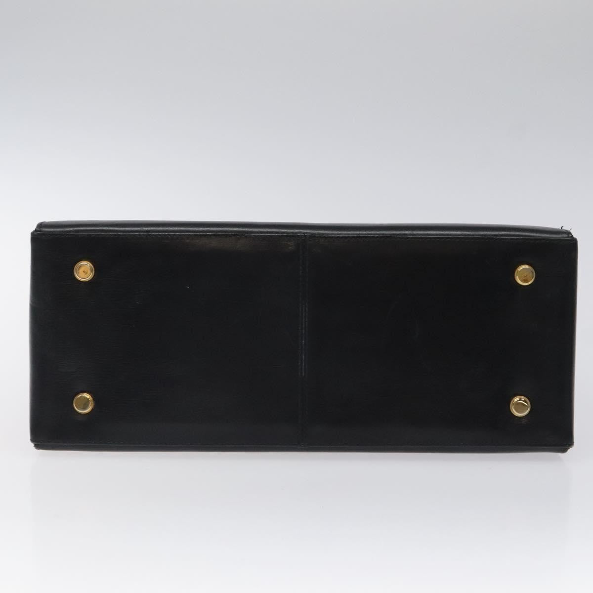 Salvatore Ferragamo Gancini handbag Leather, BLACK, LEATHER, Handbag