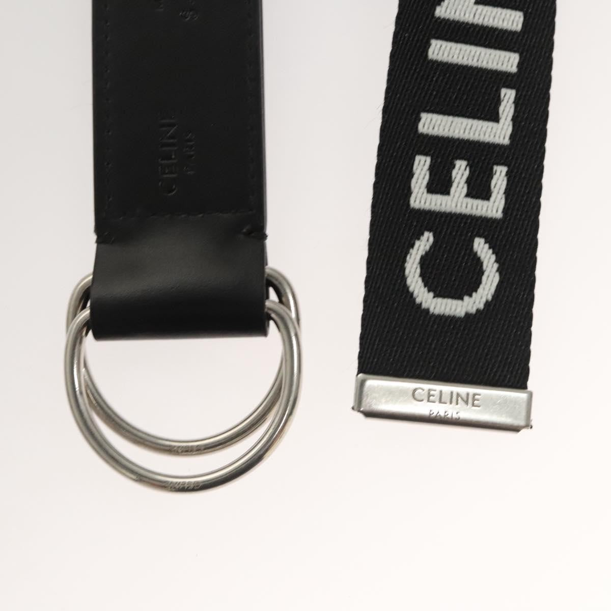 Celine Double Ring Belt Canvas, BLACK, CANVAS, Belts