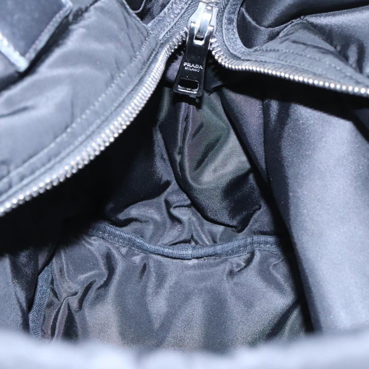 Prada Convertible Double Tote Tessuto, Navy, Nylon, Tote Bag