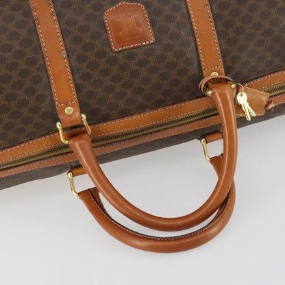 Celine Vintage Macadam Boston bag Canvas and Leather, BROWN, CANVAS, Travel bag