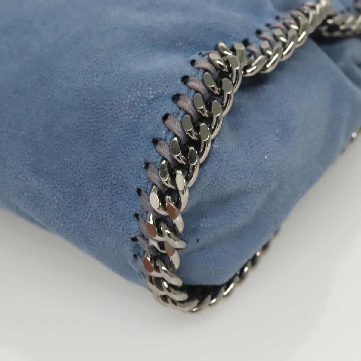 Stella McCartney Falabella Fold Over Crossbody Bag Suede, BLUE, SUEDE, Shoulder bag