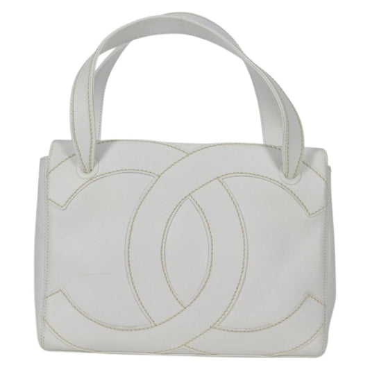 Chanel CC Stitch Tote Caviar, WHITE, LEATHER, Handbag