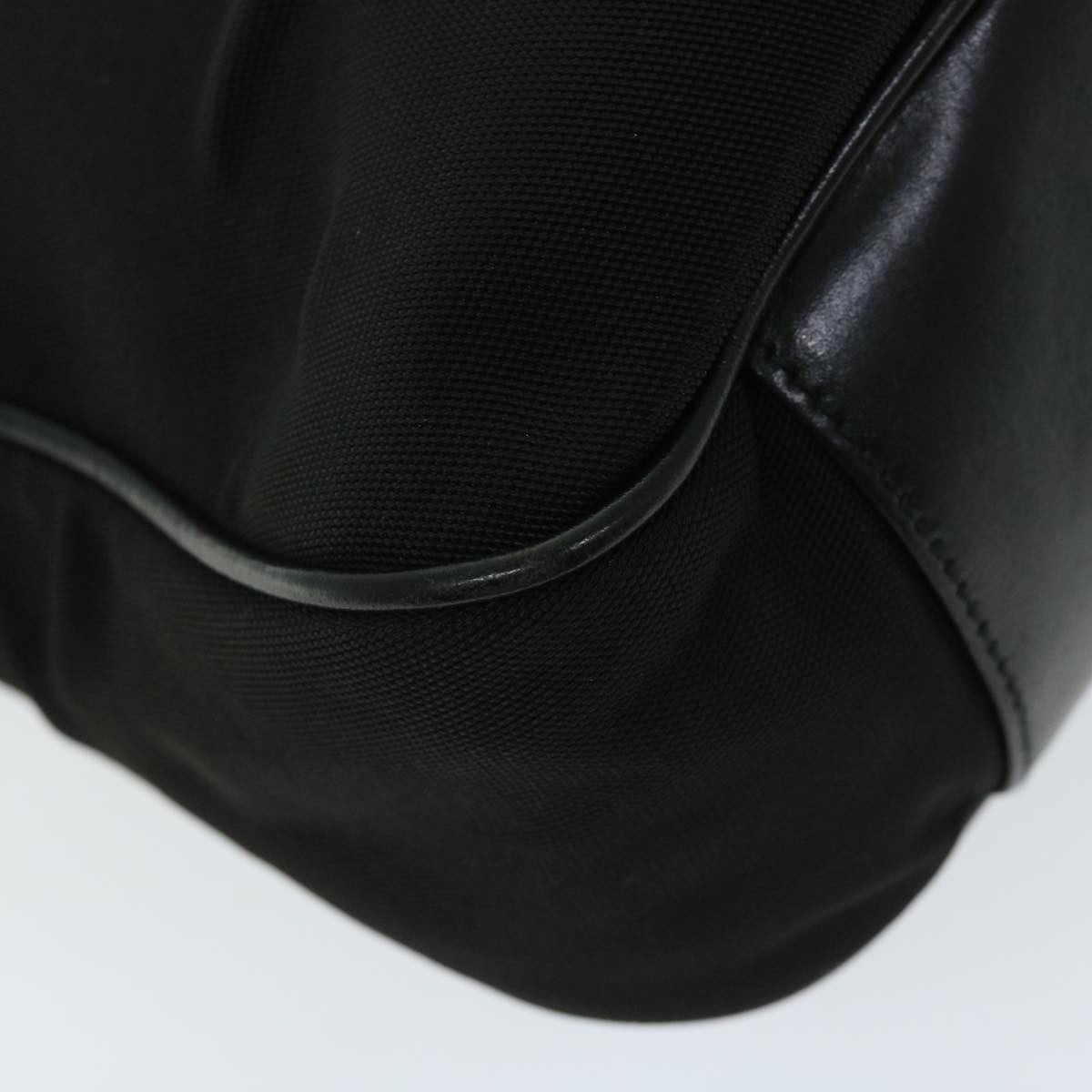 Gucci Vintage Bamboo Handle Bag Nylon, Black, Nylon, Handbag