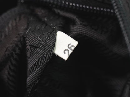 Prada Front Zip Messenger Bag Tessuto, Black, Nylon, Shoulder Bag
