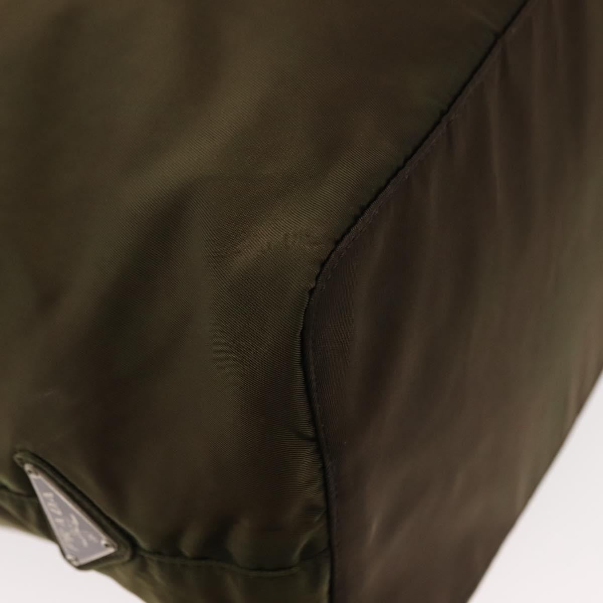 Prada Resin Handle Tote Tessuto, Khaki, Nylon, Tote Bag