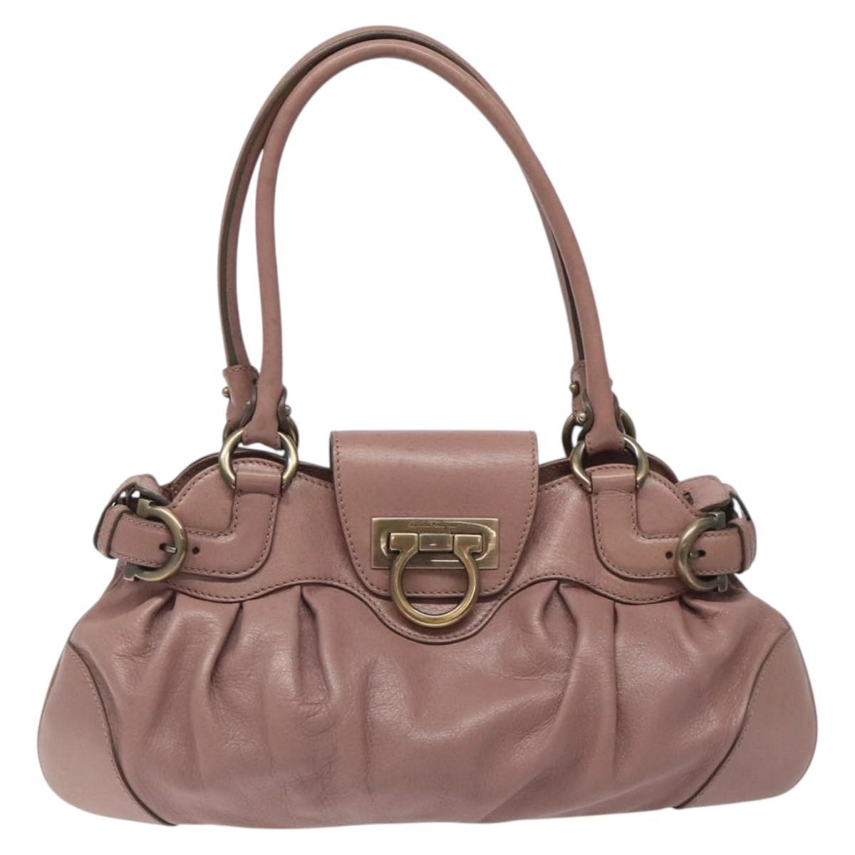 Salvatore Ferragamo Marisa Satchel Leather, PINK, LEATHER, Handbag