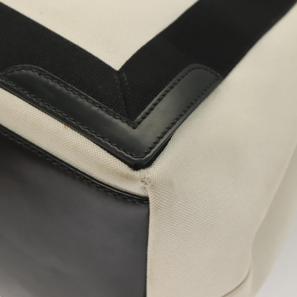 Balenciaga Navy Cabas Canvas with Leather, WHITE, CANVAS, Tote bag