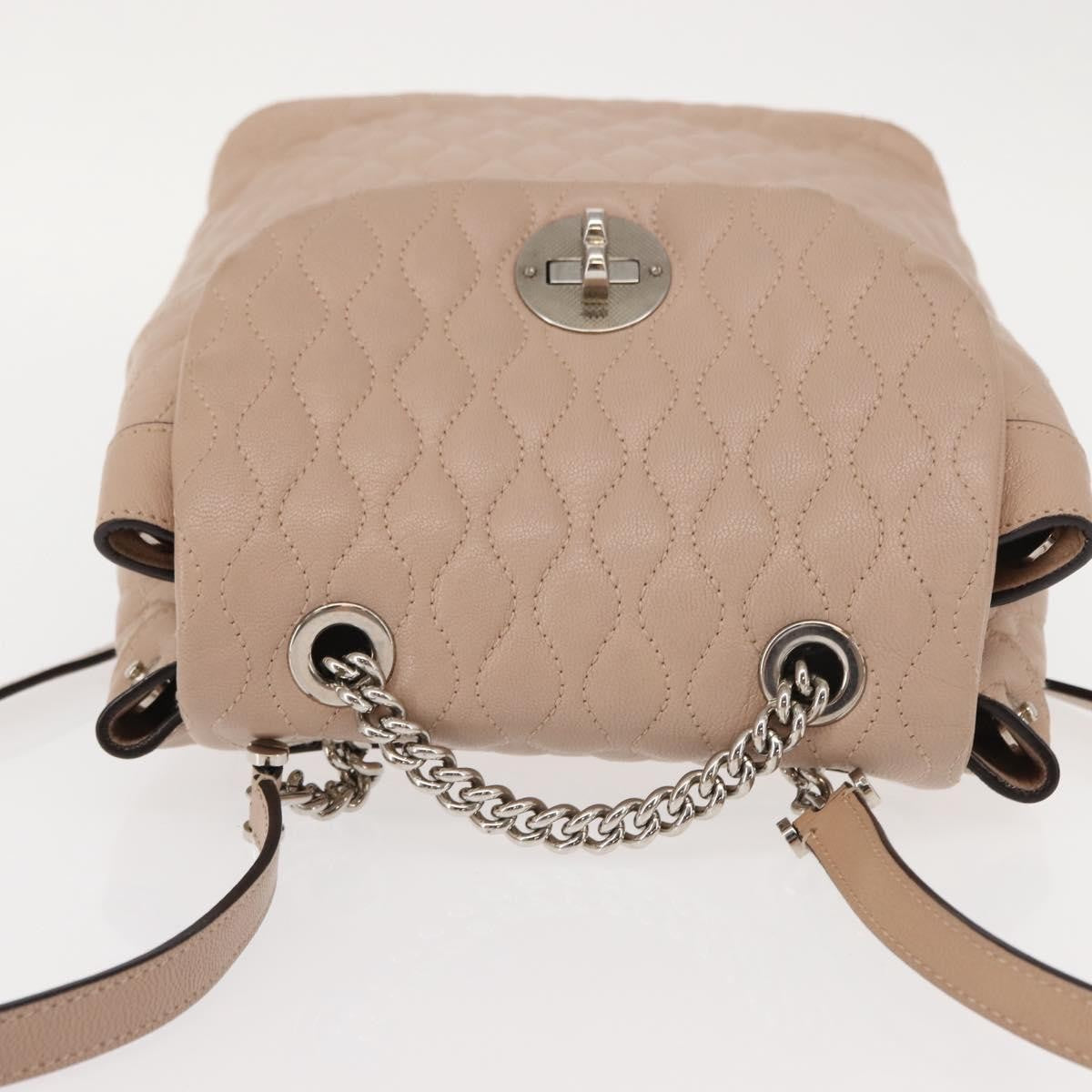 Bally Vintage Backpack Quilted Leather, Pink, Leather, Backpack