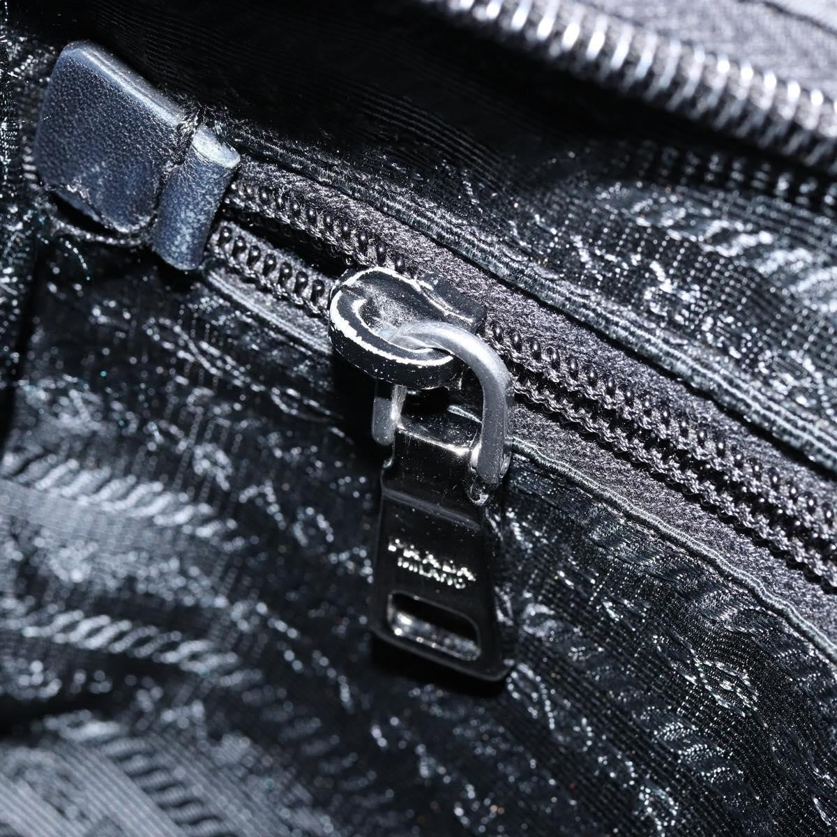 Prada Zip Messenger Bag Horizontal Quilt Tessuto, BLACK, NYLON, Shoulder bag
