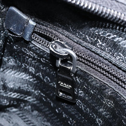 Prada Zip Messenger Bag Horizontal Quilt Tessuto, BLACK, NYLON, Shoulder bag