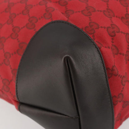 Gucci Original Zip Tote GG Canvas with Leather, Red, Canvas, Tote Bag