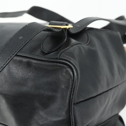 Gucci Vintage Bamboo Backpack Leather, Black, Leather, Backpack