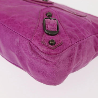 Balenciaga Classic Studs Cosmetic Pouch Leather, PURPLE, LEATHER, Clutche & pouche