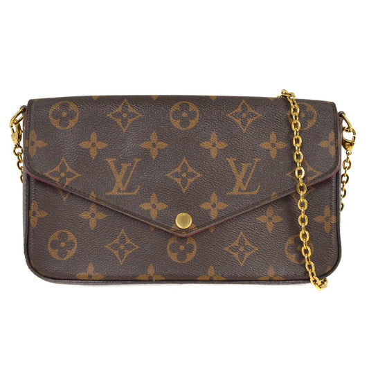 Louis Vuitton Felicie Pochette Monogram Canvas, BROWN, CANVAS, Clutche & pouche
