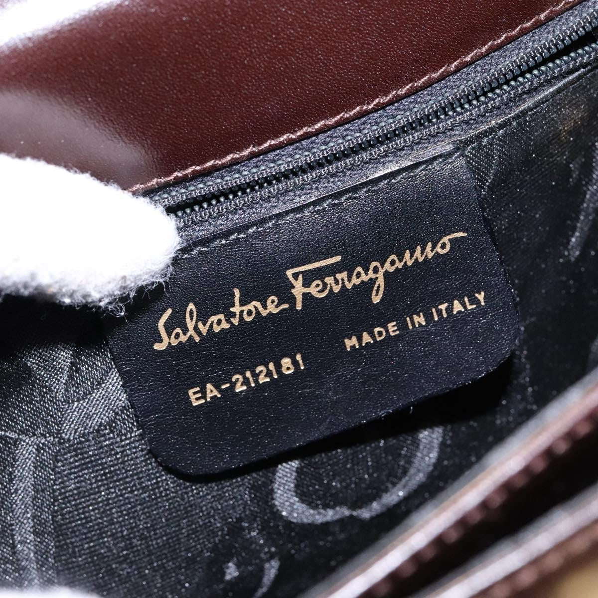 Salvatore Ferragamo Convertible Top Handle Bag Leather, BROWN, LEATHER, Handbag