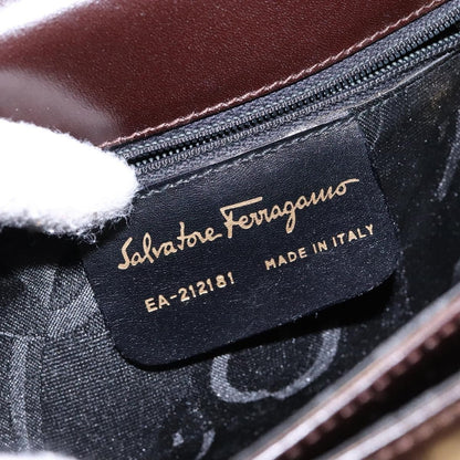Salvatore Ferragamo Convertible Top Handle Bag Leather, BROWN, LEATHER, Handbag