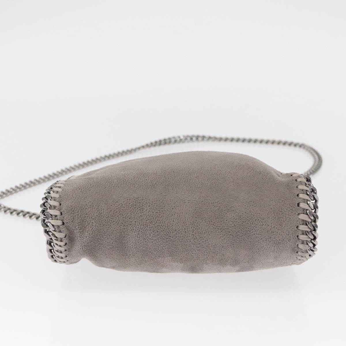 Stella McCartney Falabella Fold Over Crossbody Bag Shaggy Deer, GRAY, POLYESTER, Shoulder bag