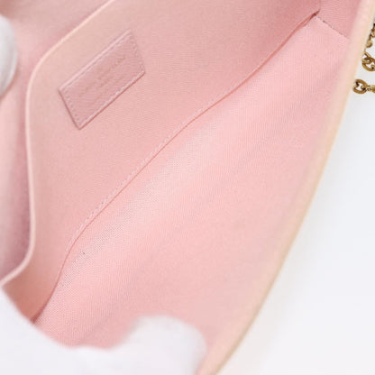 Louis Vuitton Felicie Pochette Damier, WHITE, CANVAS, Clutche & pouche