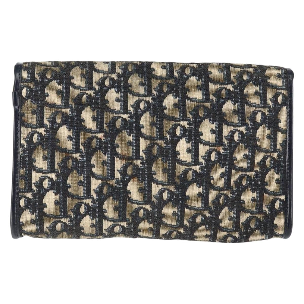 Christian Dior Vintage Trotter Shoulder Bag Canvas, NAVY, CANVAS, Shoulder bag