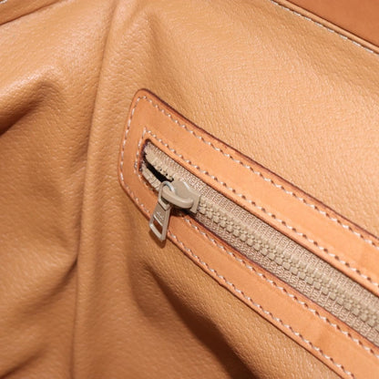 Celine Vintage Macadam Handbag Canvas and Leather, BEIGE, CANVAS, Handbag