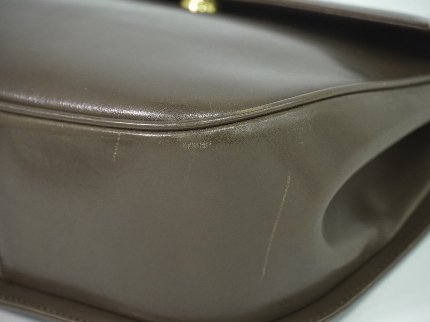 Salvatore Ferragamo Gancini Shoulder Bag Leather, BROWN, LEATHER, Shoulder bag