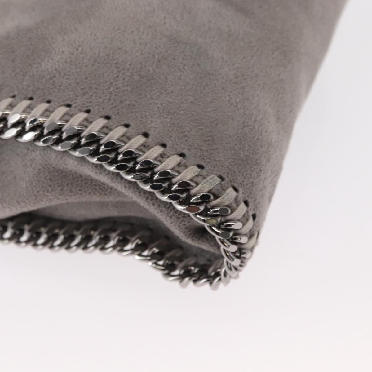 Stella McCartney Falabella Fold Over Crossbody Bag Shaggy Deer, GRAY, POLYESTER, Shoulder bag