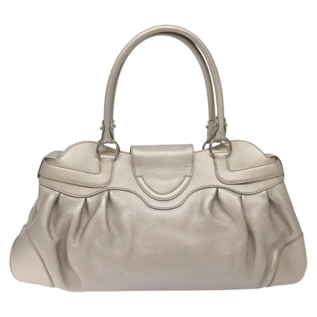 Salvatore Ferragamo Marisa Satchel Leather, SILVER, LEATHER, Shoulder bag