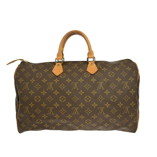Louis Vuitton Speedy Handbag Monogram Canvas, BROWN, CANVAS, Handbag