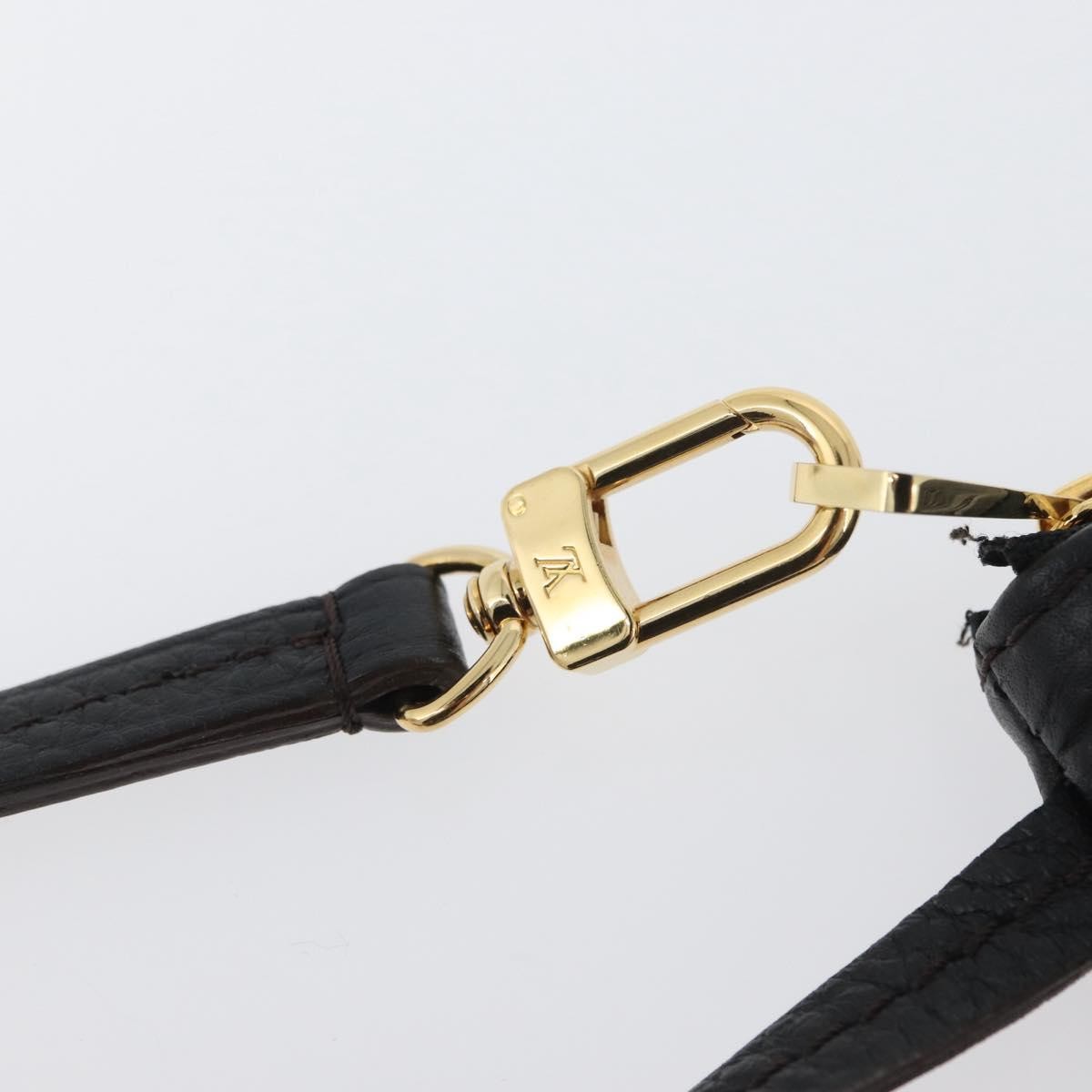 Louis Vuitton Selene Pochette Mahina Leather, Black, Leather, Clutch