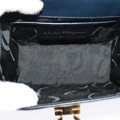 Salvatore Ferragamo Gancini Flap Shoulder bag Leather, BLACK, LEATHER, Shoulder bag