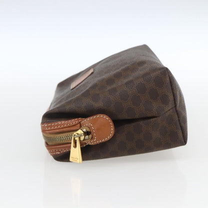 Celine Vintage Toiletry Pouch Macadam Coated Canvas, BROWN, CANVAS, Clutche & pouche