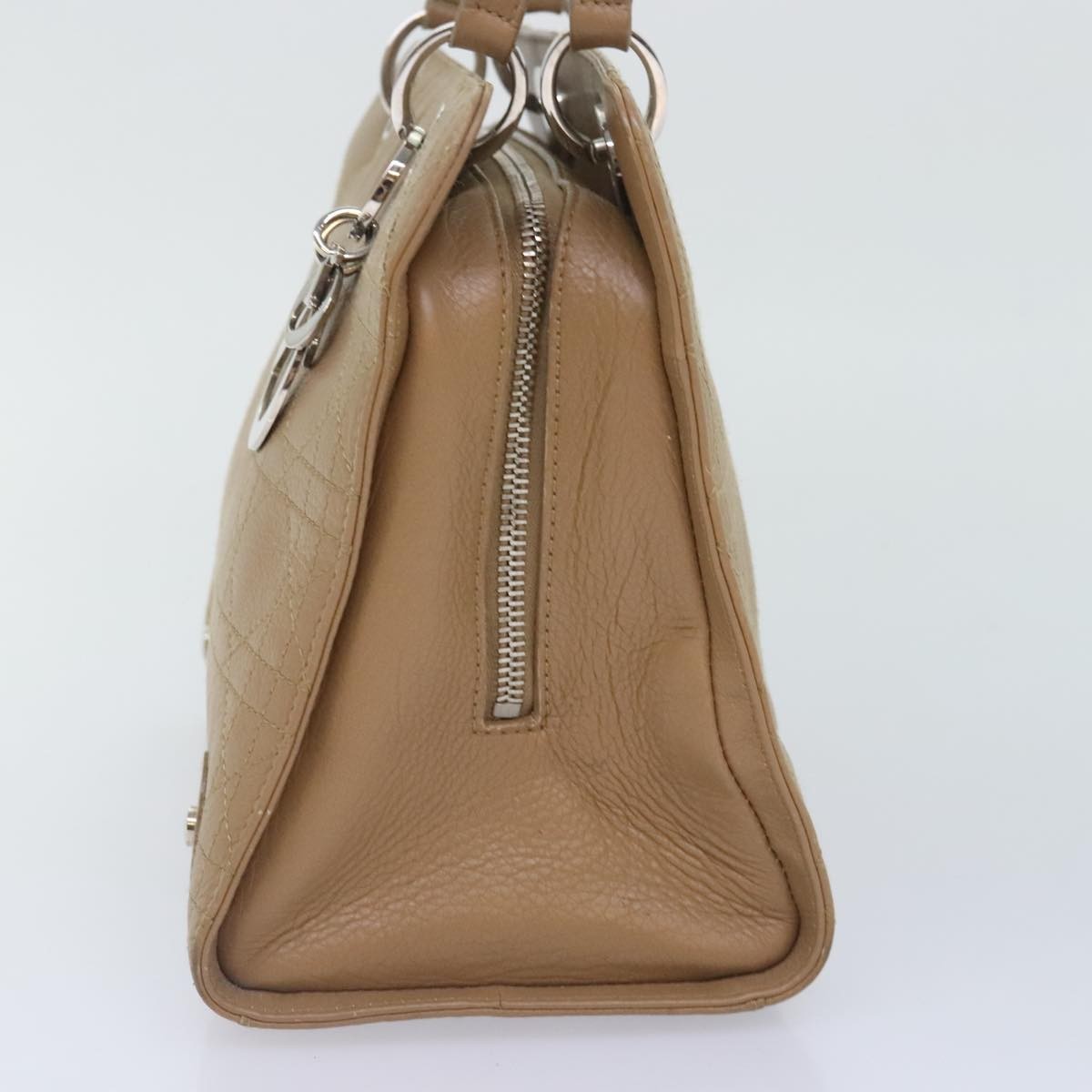 Christian Dior Lady Dior Soft Zip Tote Cannage Stitch Leather, BEIGE, LEATHER, Tote bag