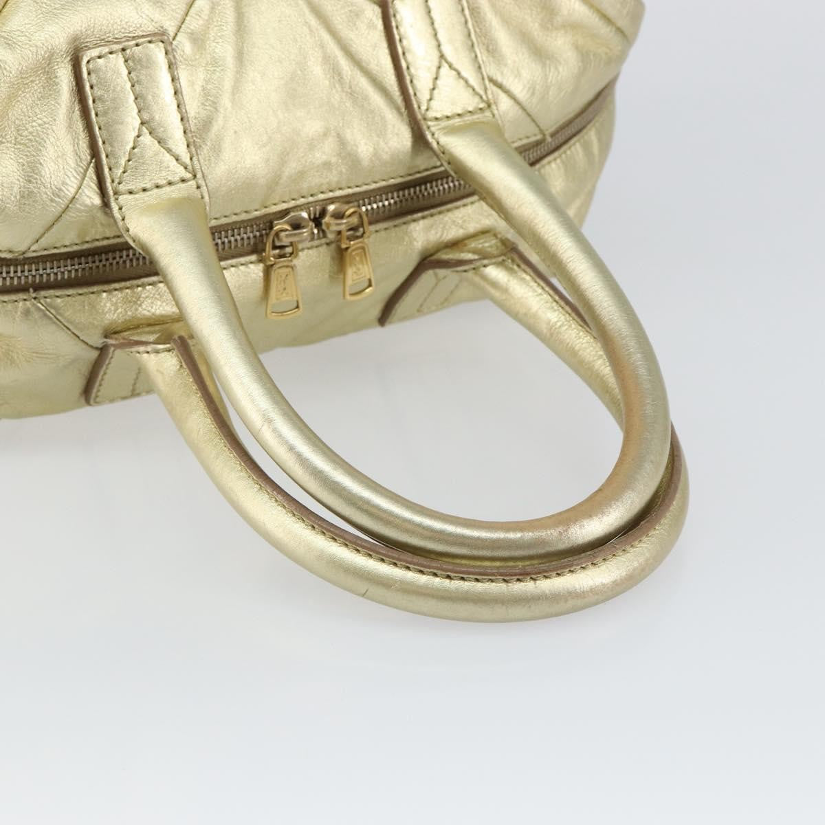 Saint Laurent Easy Y Bag Pebbled Leather, GOLD, LEATHER, Handbag