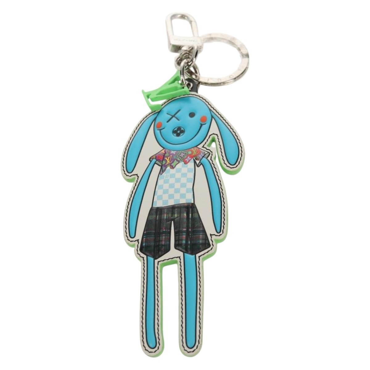 Louis Vuitton Rabbit Bag Charm Epi Leather and Fur, BLUE, LEATHER, Charms and Keychains