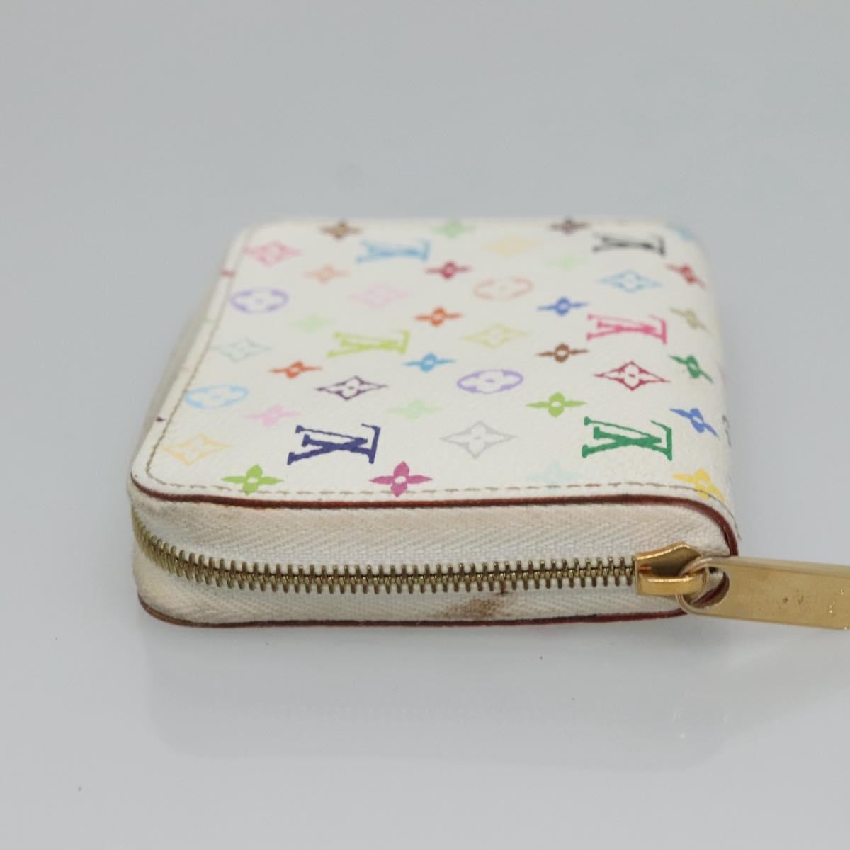 Louis Vuitton Porte-Monnaie Zippy Wallet Monogram Multicolor, White, Canvas, Wallet