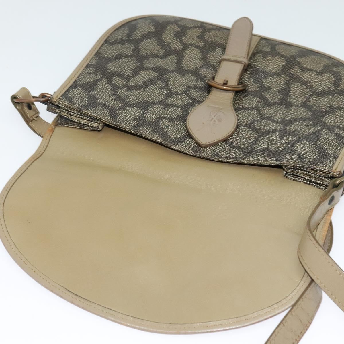Saint Laurent Buckle Flap Crossbody Bag Canvas, BEIGE, CANVAS, Shoulder bag