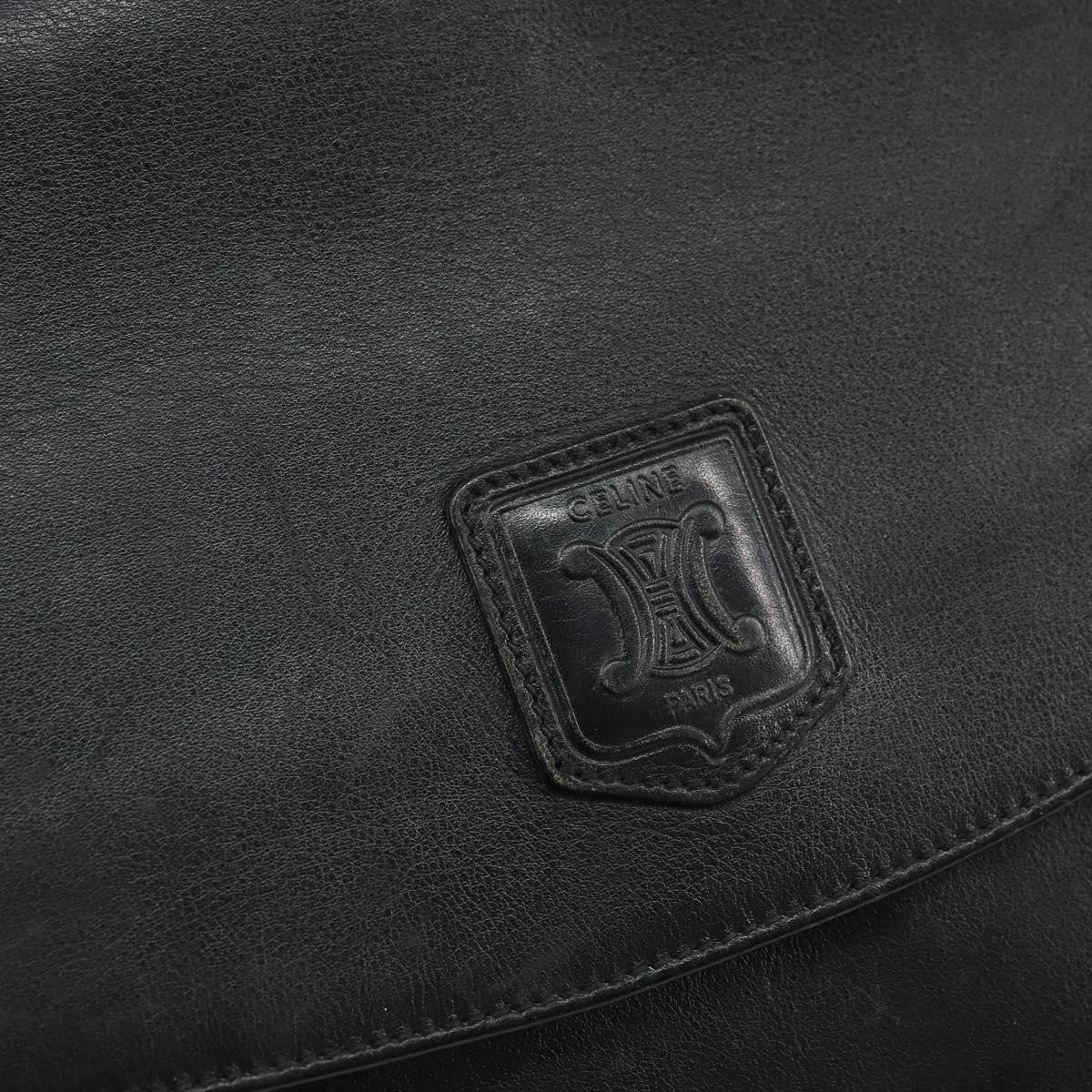 Celine Clutch Bag Leather, BLACK, LEATHER, Clutche & pouche
