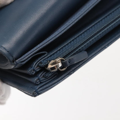 Chanel CC Gusset Classic Flap Wallet Quilted Lambskin, NAVY, LEATHER, Wallets
