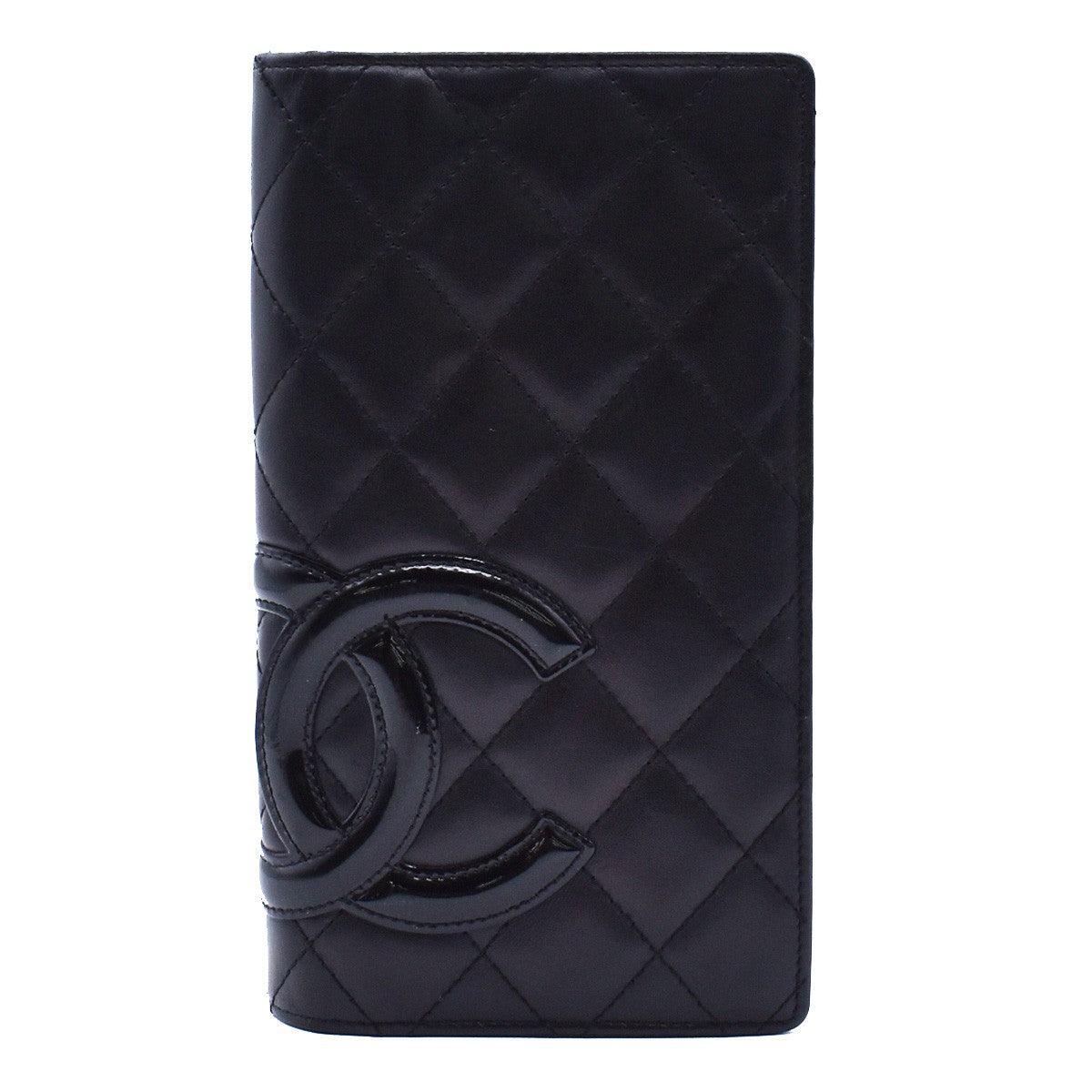 Chanel Cambon Bifold Wallet Quilted Lambskin, BLACK, LEATHER, Wallets