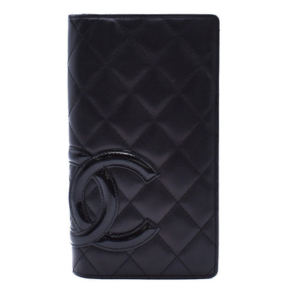 Chanel Cambon Bifold Wallet Quilted Lambskin, BLACK, LEATHER, Wallets