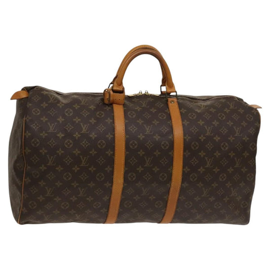 Louis Vuitton Keepall Bag Monogram Canvas, BROWN, CANVAS, Travel bag