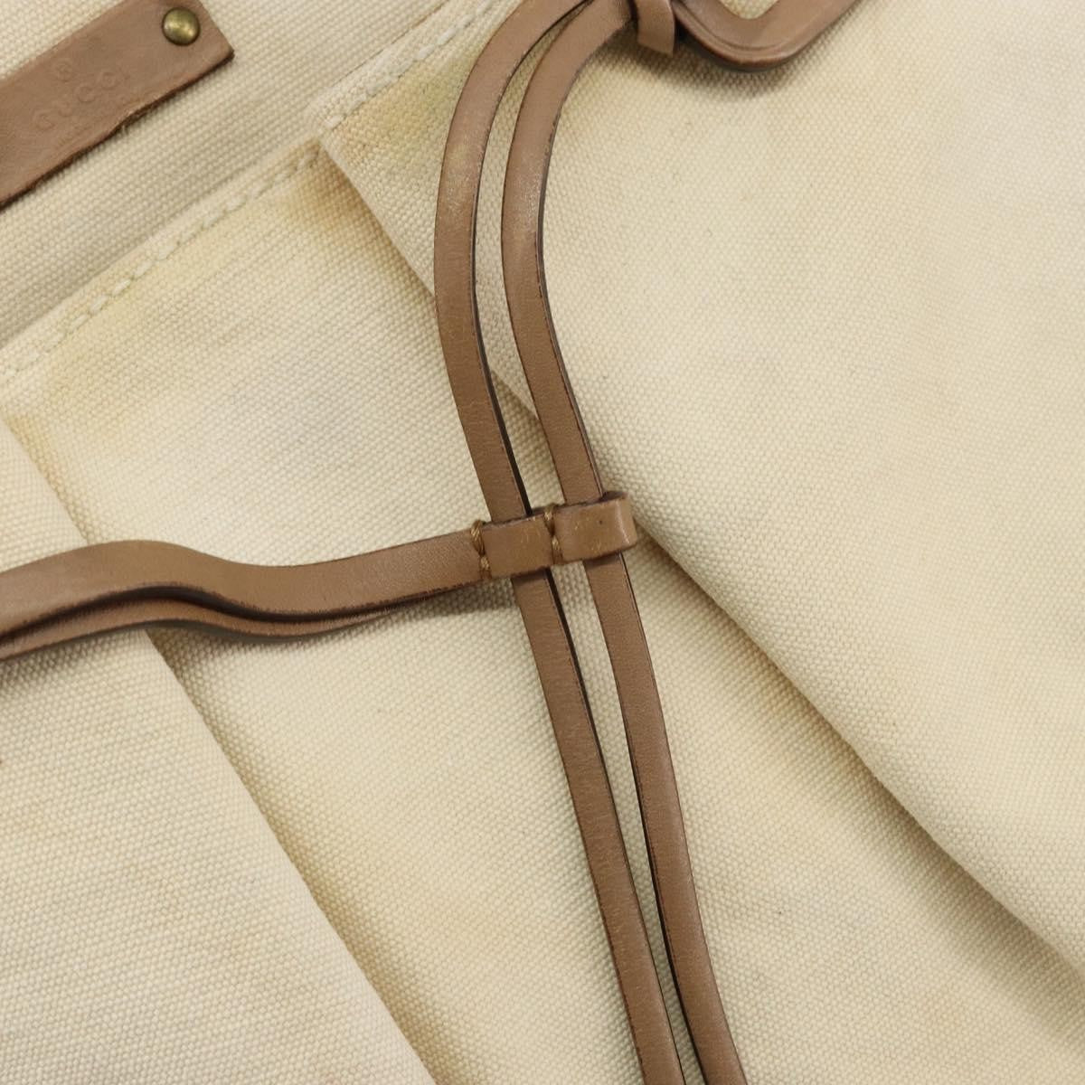 Gucci Bamboo Front Pocket Tote Canvas, ECRU, CANVAS, Tote bag