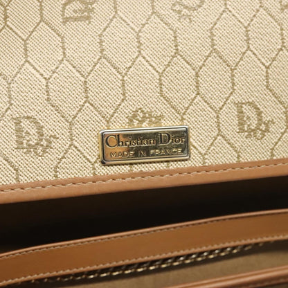 Christian Dior Vintage Honeycomb chain Canvas, BEIGE, CANVAS, Handbag