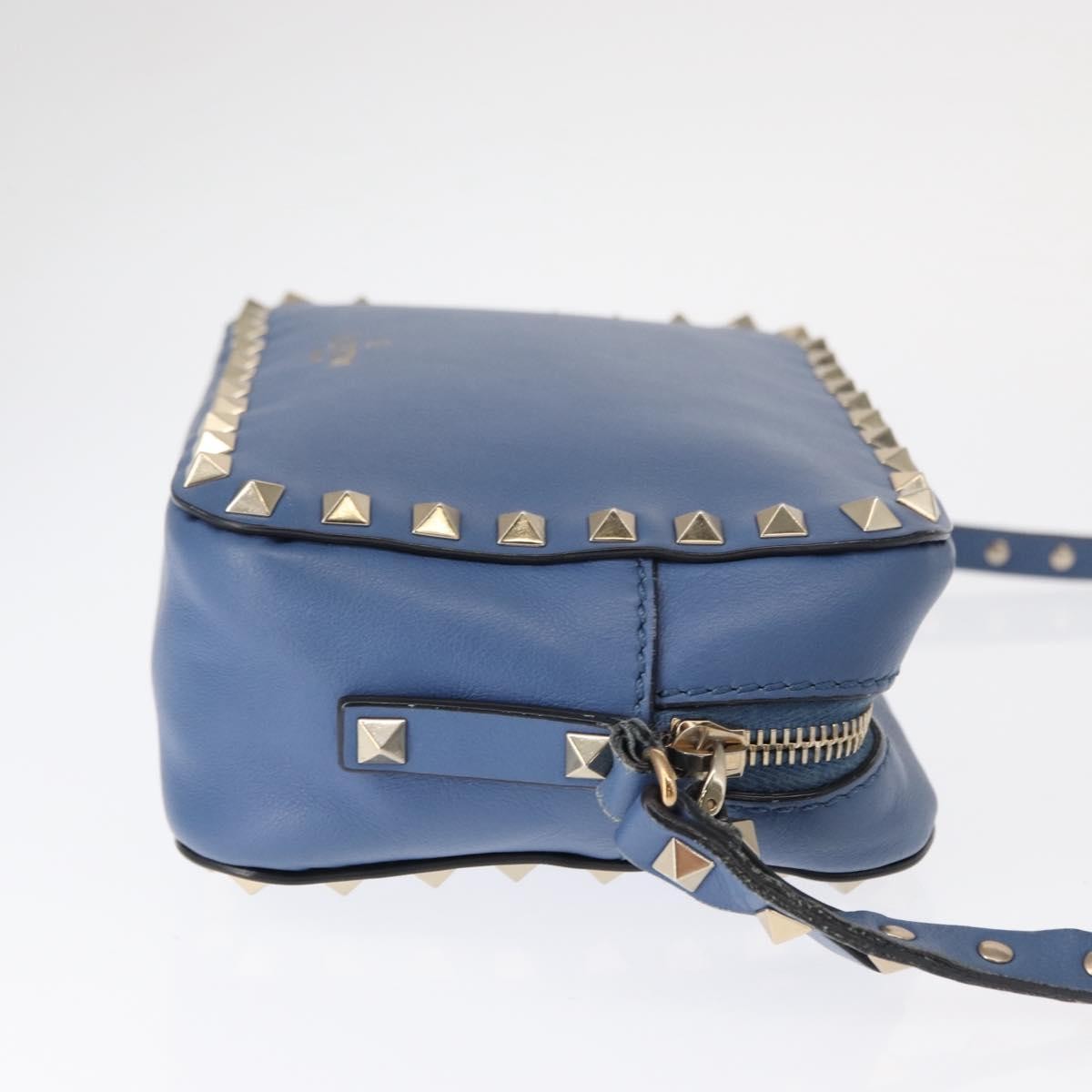 Valentino Garavani Rockstud Camera Crossbody Bag Leather, BLUE, LEATHER, Clutche & pouche
