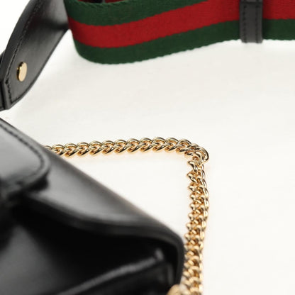 Gucci Vintage Horsebit Shoulder bag Leather, BLACK, LEATHER, Shoulder bag