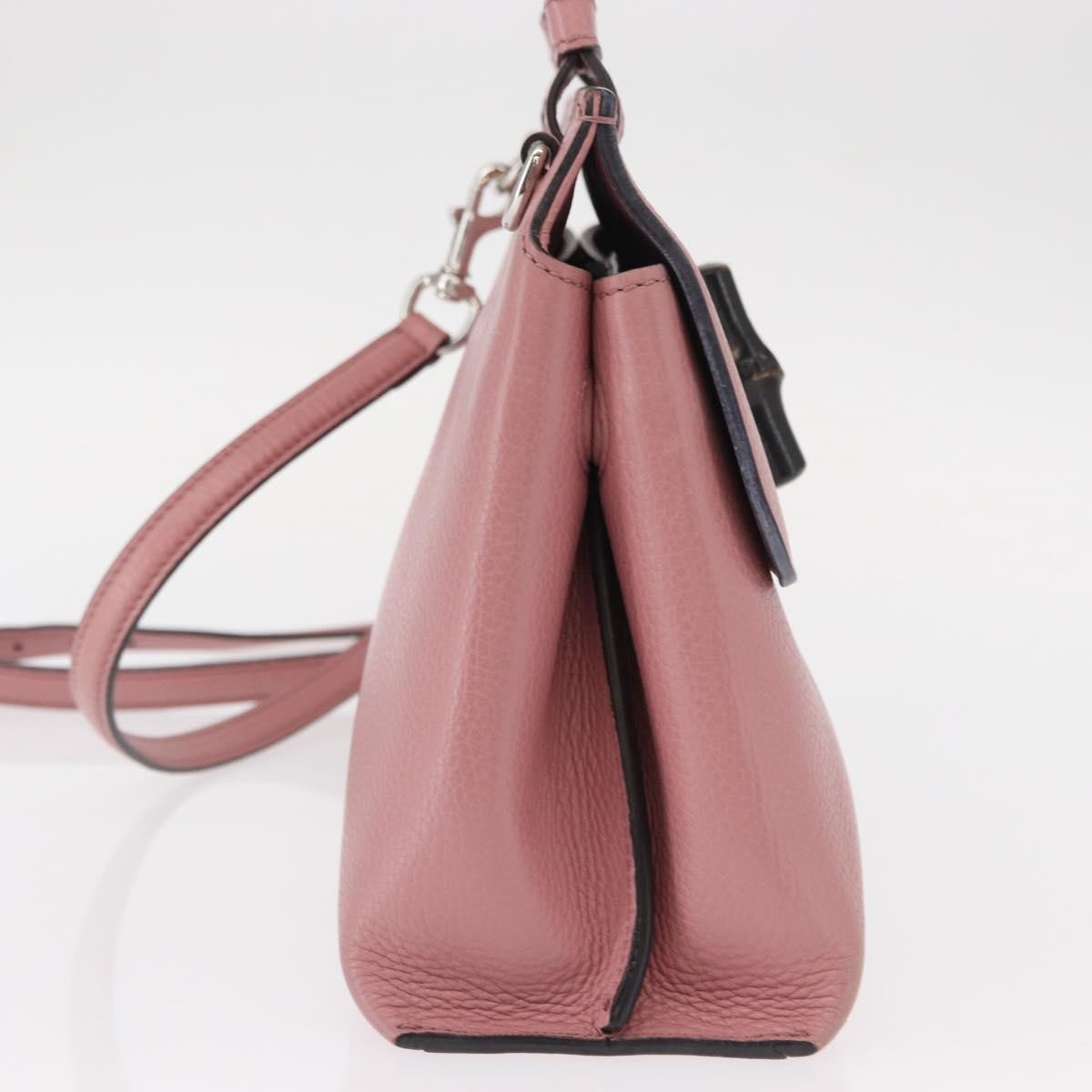 Gucci Bamboo Daily Top Handle Bag Leather, PINK, LEATHER, Handbag