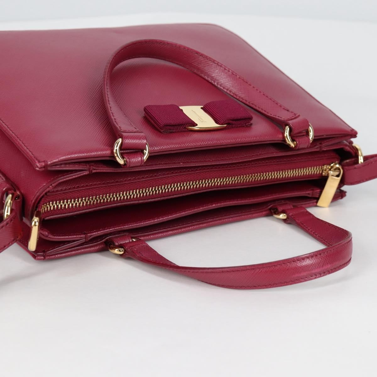 Salvatore Ferragamo Vala Handbag Leather, PURPLE, LEATHER, Handbag